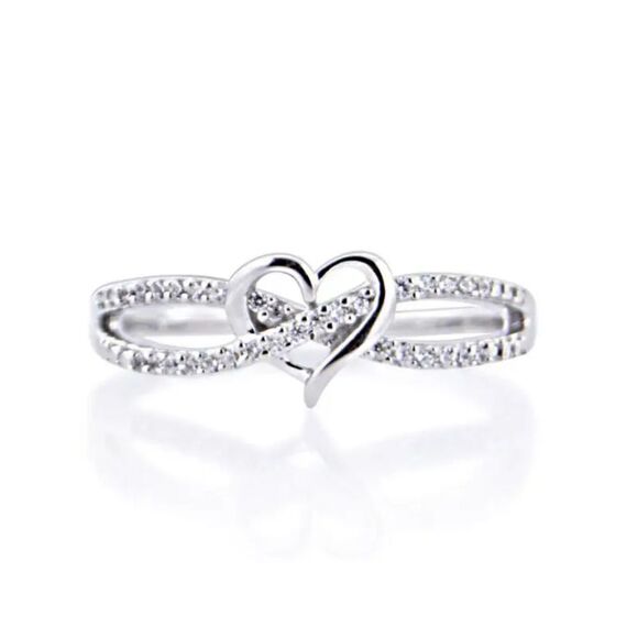 New - Infinity Heart Rhinestones Promise Ring - Size 9 - Picture 3 of 10